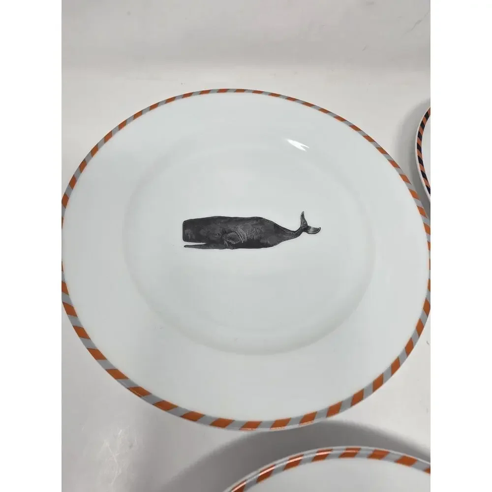 Pottery Barn Nantucket Nautical Glazed Stoneware Salad Plates 9